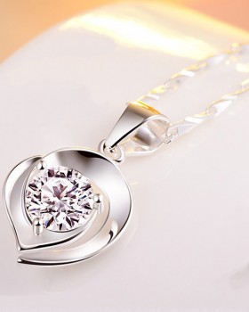 Pendant Korean style silver heart necklace for women