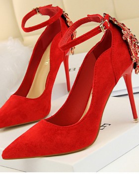 European style pointed sexy high-heeled low shoes for women