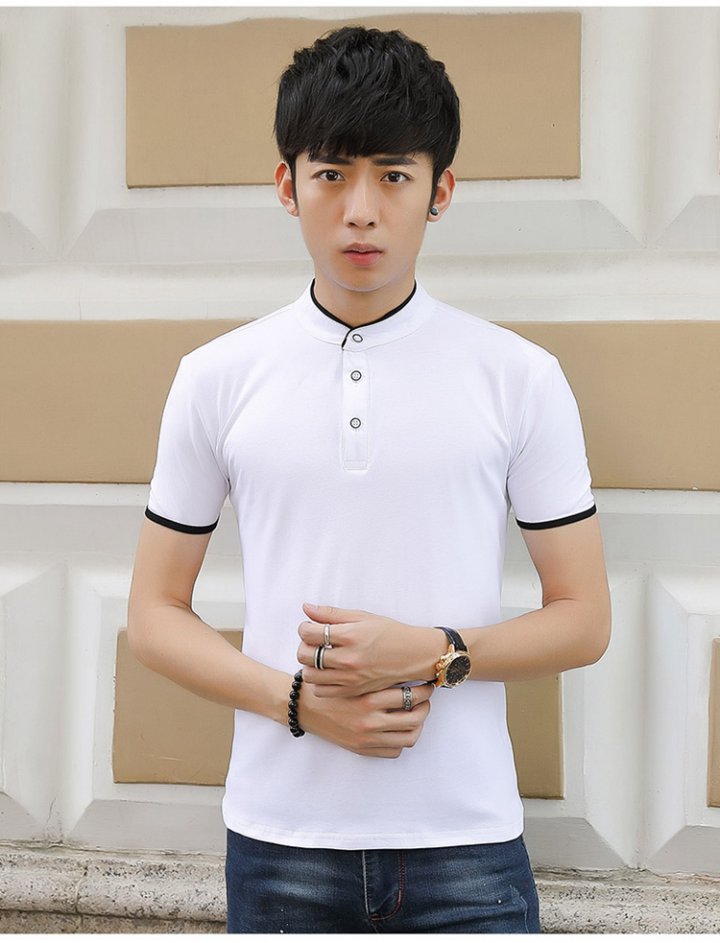 Short sleeve fashion T-shirt cstand collar shirts