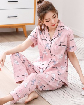 At home long pants cartoon pajamas a set for women