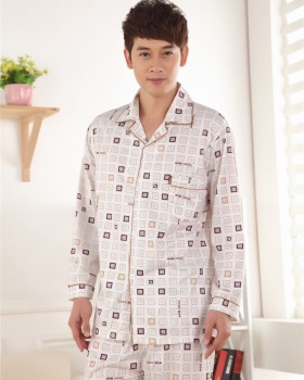 Cotton pajamas autumn cardigan a set for men