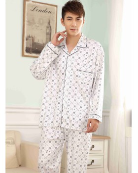 Spring and autumn pajamas long sleeve cardigan 2pcs set
