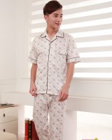Homewear short sleeve long pants summer pajamas 2pcs set