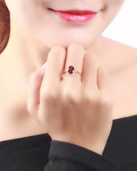 Rose gold gem rhinestone crystal European style ring