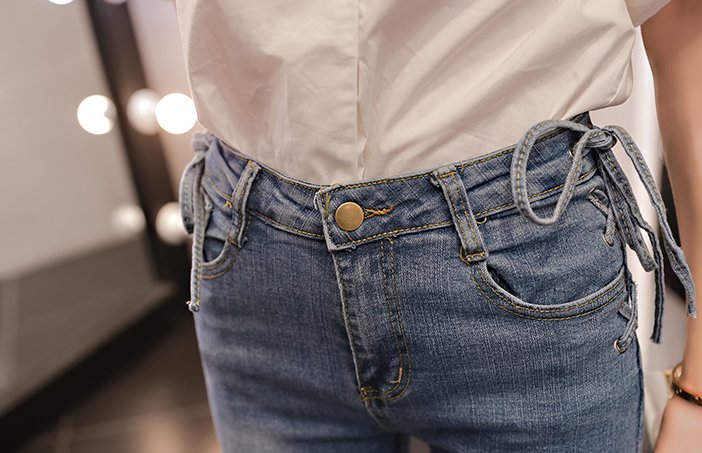 Summer slim fashion jeans elasticity pencil pants