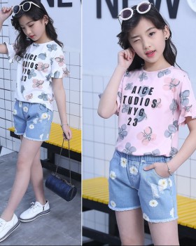 Short sleeve summer kids Korean style shorts 2pcs set