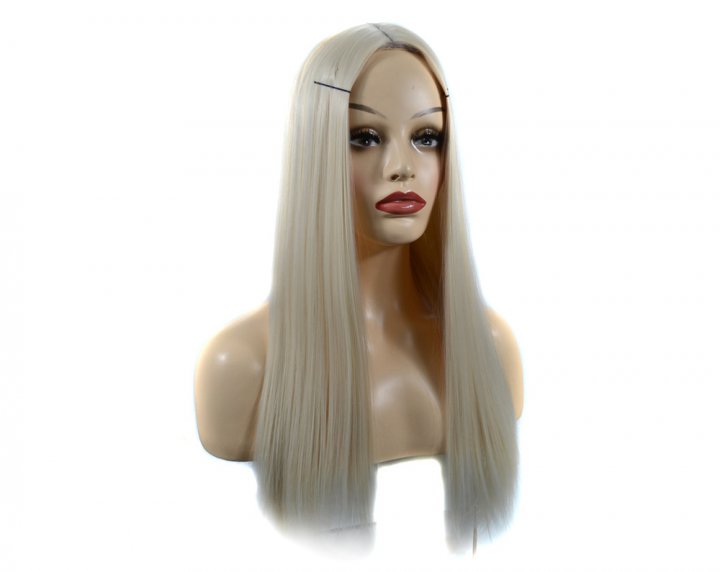 European style long headgear white beige wig