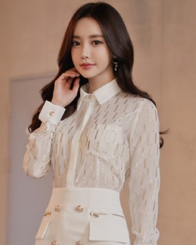 Long sleeve chiffon shirt Korean style shirt