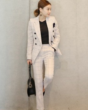 Fashion autumn lapel business suit 2pcs set for women