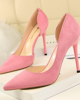 Nightclub pointed broadcloth fine-root sexy hollow shoes