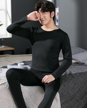 Autumn and winter pajamas warmth underware a set for men