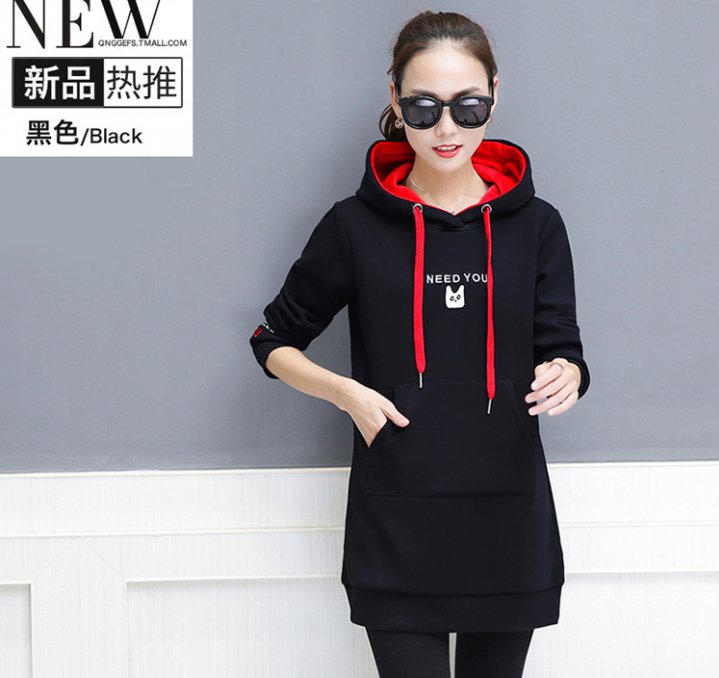 Loose hooded hoodie pullover autumn and winter tops
