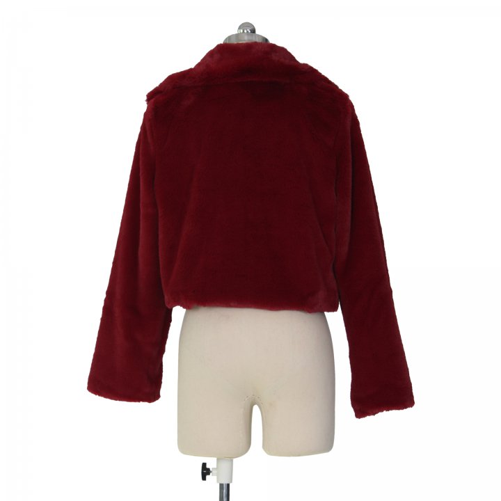 Villus short loose coat European style autumn and winter cardigan