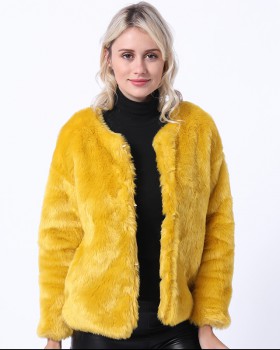 Rabbit fur autumn coat commuting jacket for women