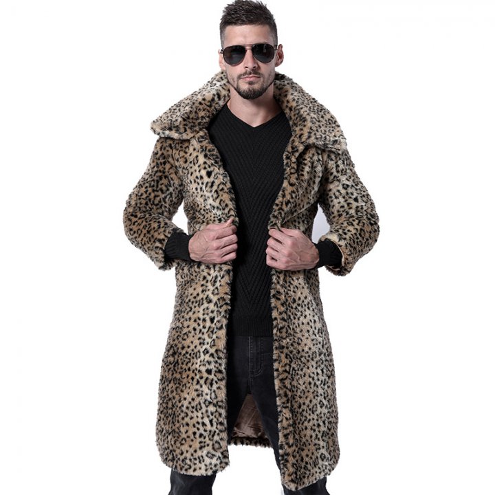 Fox fur fashionable overcoat faux fur coat for men