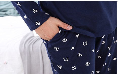 Long sleeve homewear pajamas cotton long pants a set