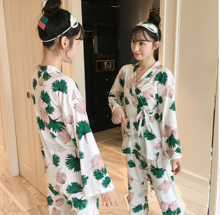 Autumn and winter kimono lovely pajamas 2pcs set