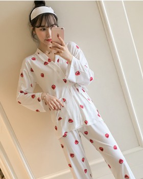Autumn and winter kimono pajamas 2pcs set for women