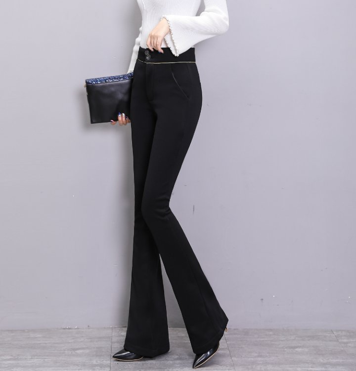 Elasticity long pants slim flare pants for women