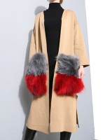 Large pockets autumn and winter coat Korean style knitted cardigan