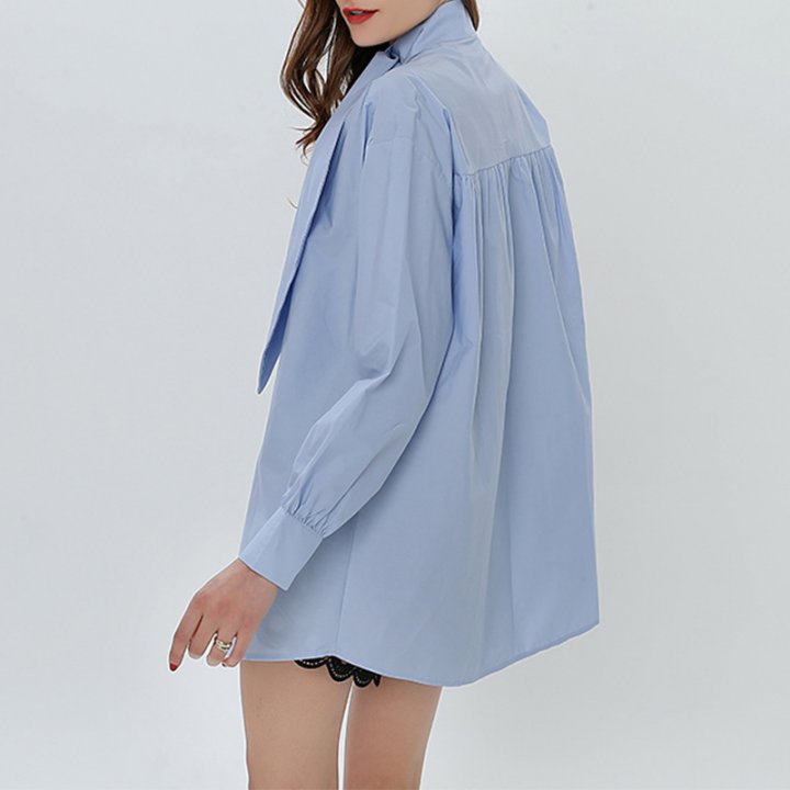 Leave collar pure tops loose cardigan for women