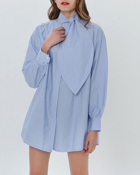 Leave collar pure tops loose cardigan for women