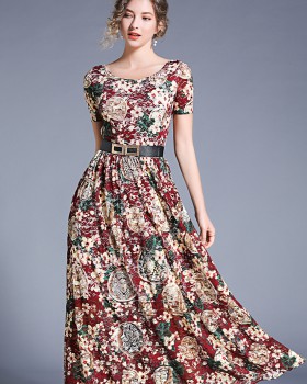 Lace long dress European style dress for women