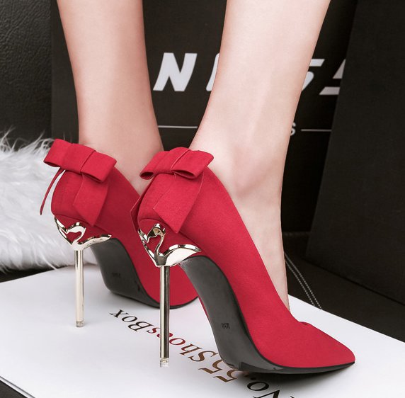 Low simple stilettos pointed Korean style shoes for women