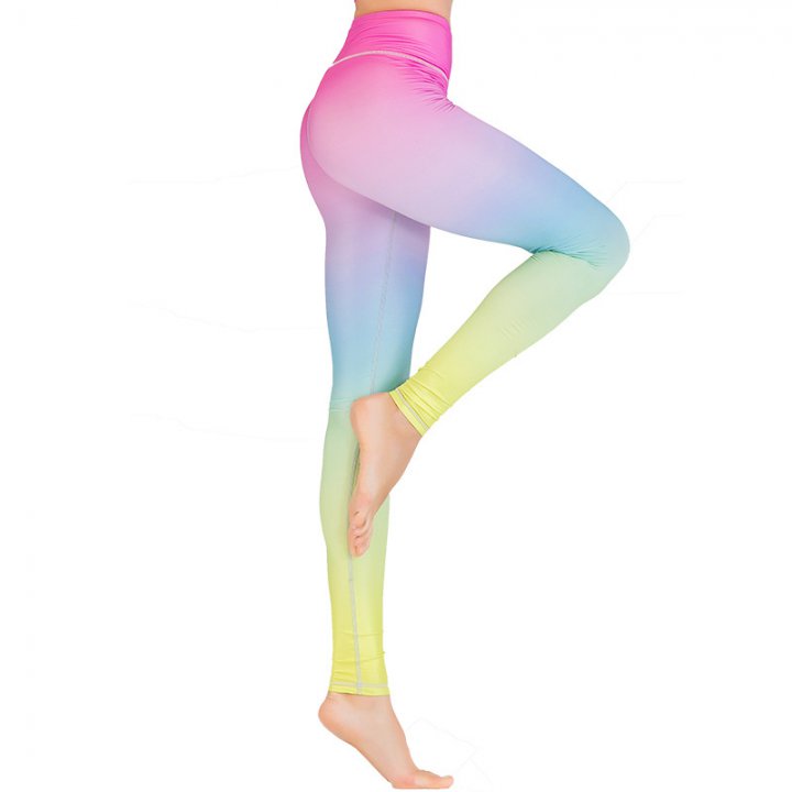 Gradient sports slim yoga pants fitness wicking tight pants