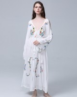 Stereoscopic court style embroidery colors fine dress