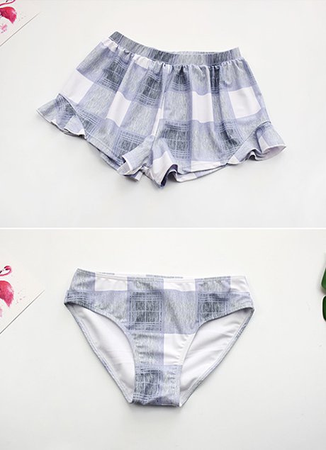 Separate sexy skirt fashion geometry swimwear 3pcs set