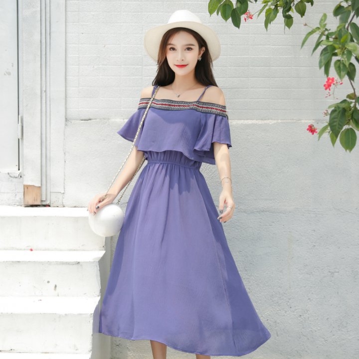 Summer lady long dress Korean style maiden dress