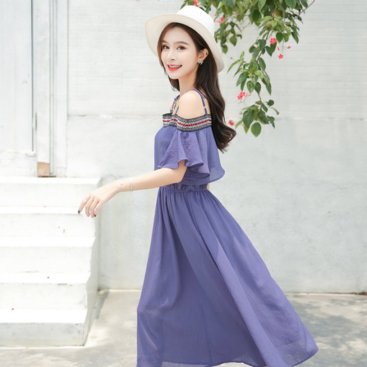 Summer lady long dress Korean style maiden dress