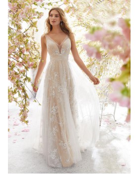 Lace sleeveless long dress sexy European style wedding dress