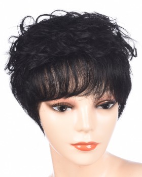 Fashion fluffy wig middle-aged short human hair for women