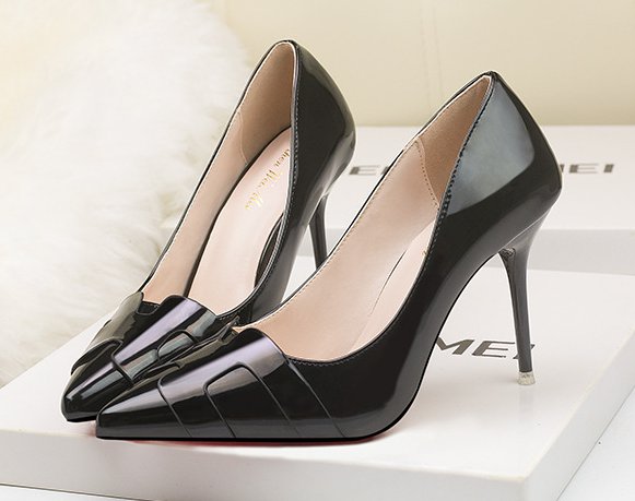 Patent leather pure stilettos Korean style high-heeled shoes