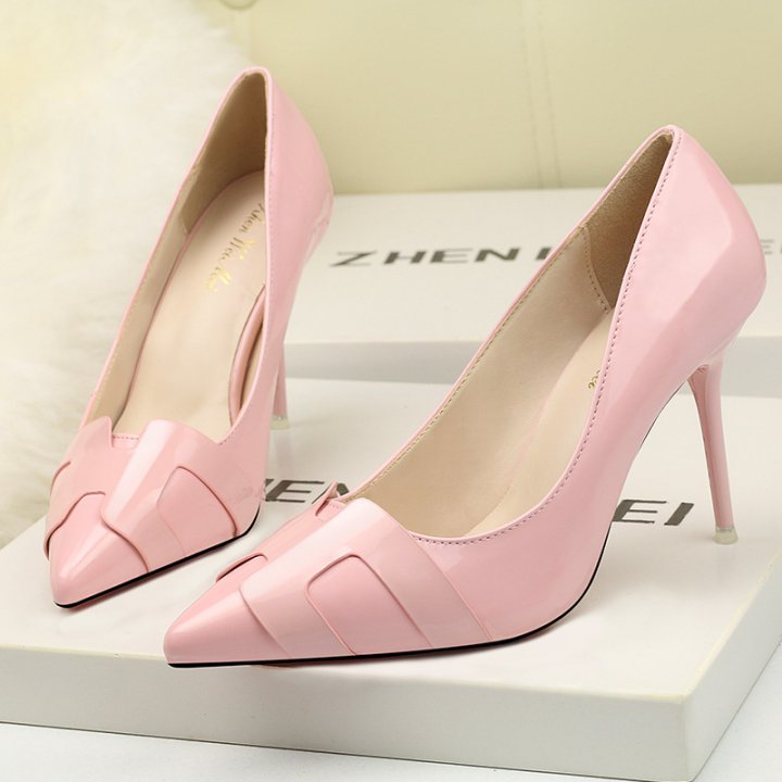 Patent leather pure stilettos Korean style high-heeled shoes