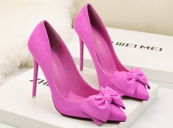 Fine-root broadcloth fashion pointed shoes for women