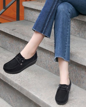 Genuine leather shoes platform shoes for women