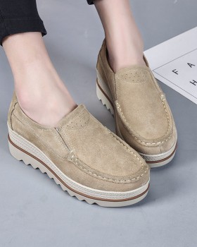 Cozy shoes genuine leather platform shoes for women