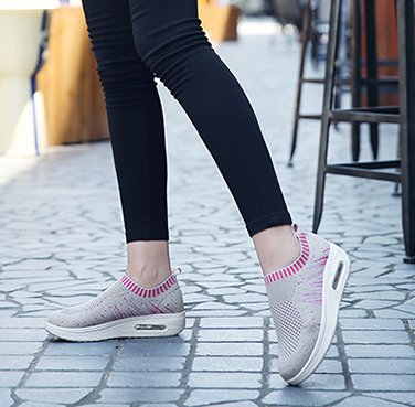Cozy breathable shake shoes thick crust mesh loafers for women