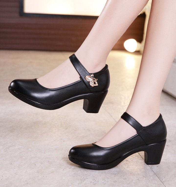 Cozy leather shoes middle-aged cheongsam for women
