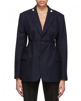 Single-breasted slim corset pure business suit