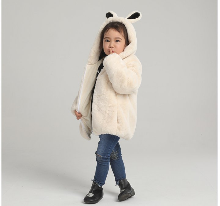 Child rabbit fur tops thick autumn and winter coat