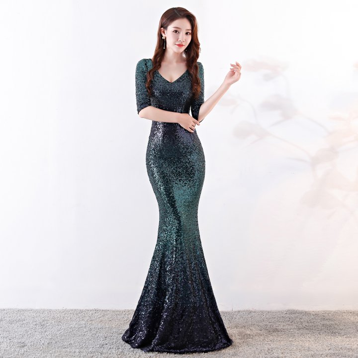 Banquet sequins sexy mermaid elegant noble dress