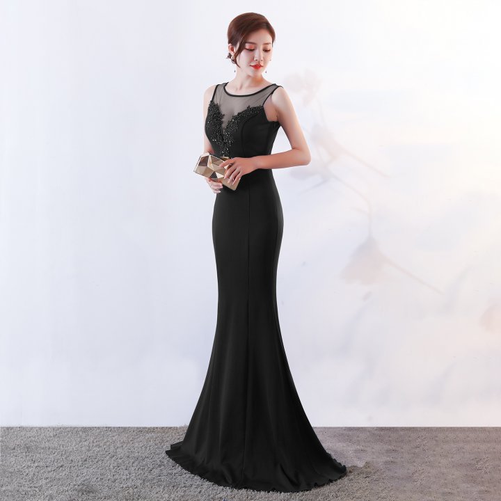 Party banquet mermaid red bride evening dress for women