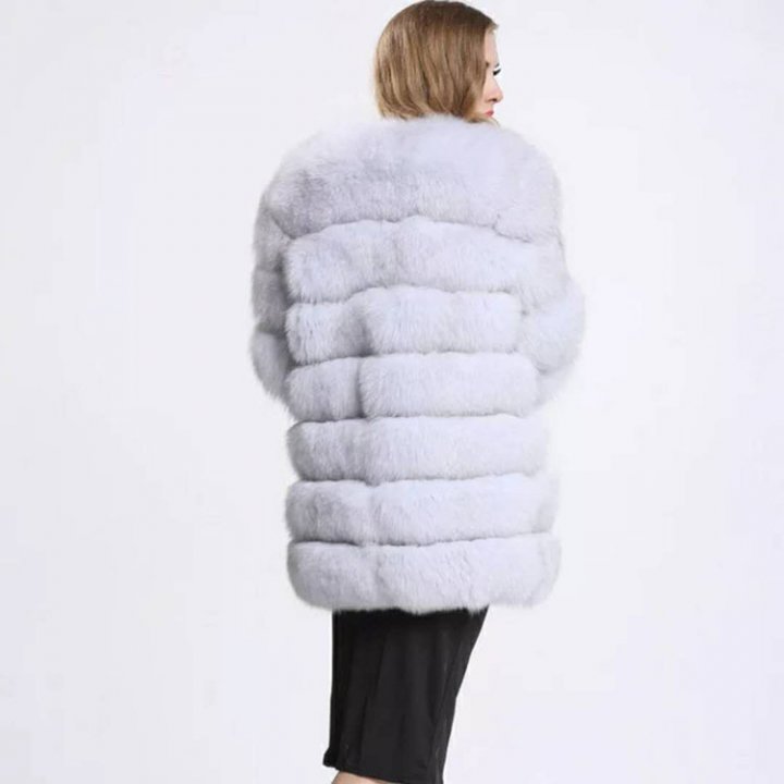 Fox fur summer splice fur coat long Korean style coat