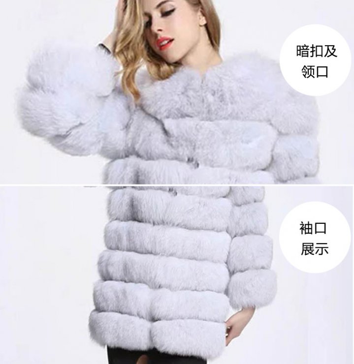 Fox fur summer splice fur coat long Korean style coat