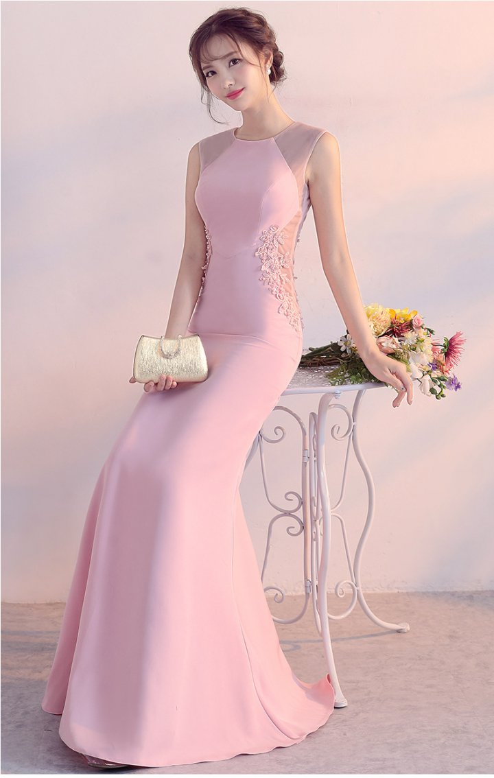Long slim banquet formal dress host elegant dress
