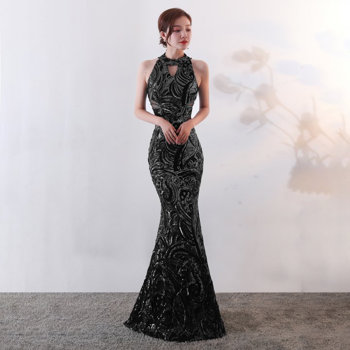 Sexy long banquet slim noble evening dress for women